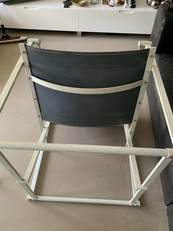 Juego de 2 sillas Cube Pastoe FM60 – Radboud van Beekum – Arnés de cuero gris – Sillones, Leather, Metal (photo 14 of 17)