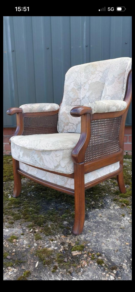 Image 1 of Klassieke eiken fauteuils met webbiing