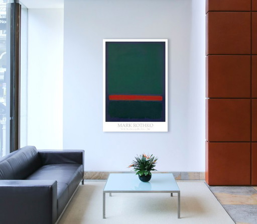 Nr. 15 - Twee groene tinten en een rode streep - Mark Rothko - poster van 70 × 100 cm