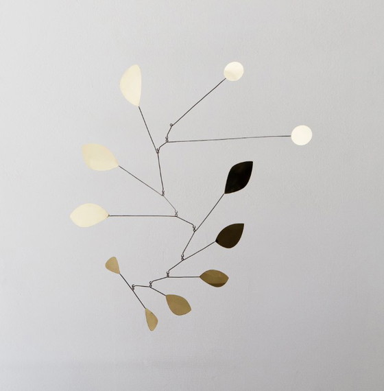 Image 1 of Large mobile sculpture of brass petals