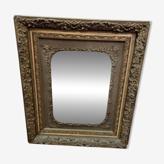 Image 1 of Giltwood miroir bois doré fin xixeme (66×55cm