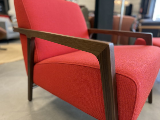 Image 1 of Harvink Splinter Armchair with Hocker walnut Hallingdal fabric