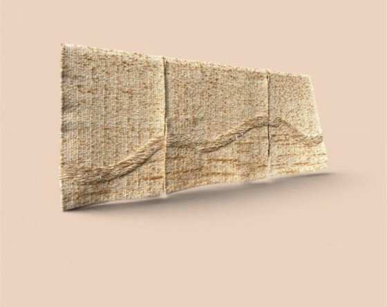 Image 1 of Vintage wool / rope triptych wall hanging