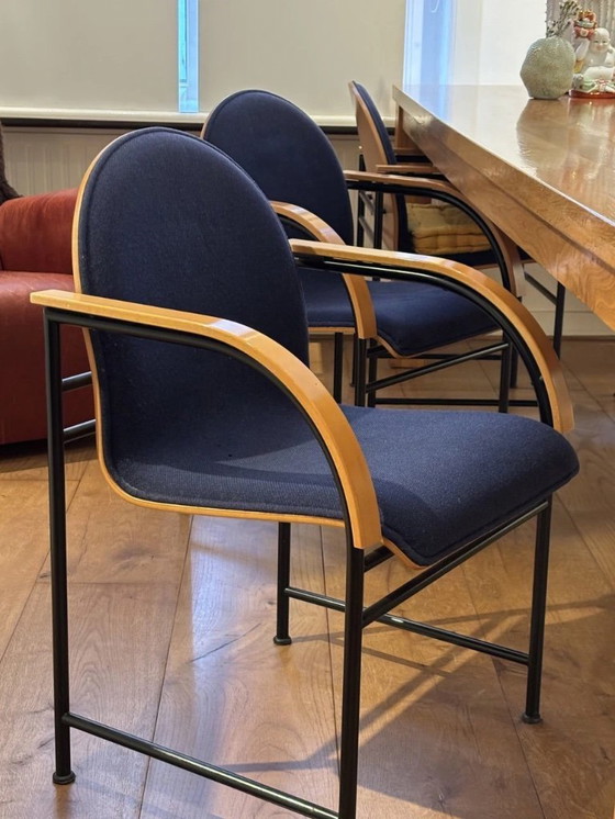 Image 1 of chaises de salle à manger/réunion vintage d'Arco