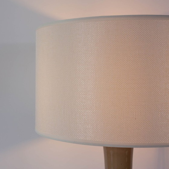 Vintage 1960s Portuguese Grey Opaline Glass Table Lamp (photo 9 of 14)