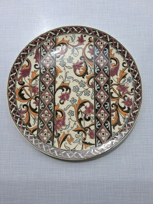 Piatto o vassoio in maiolica di Gien