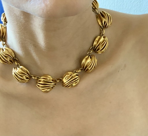 Serge Breton Signed Choker – "Froissée Mécanique" Collection – Exhibited Japan 1992 – cadeaus, Brass (photo 2 of 10)