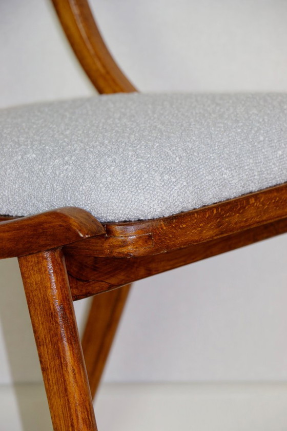 Image 1 of Silla Skoczek azul claro y gris claro de bouclé de los años 70