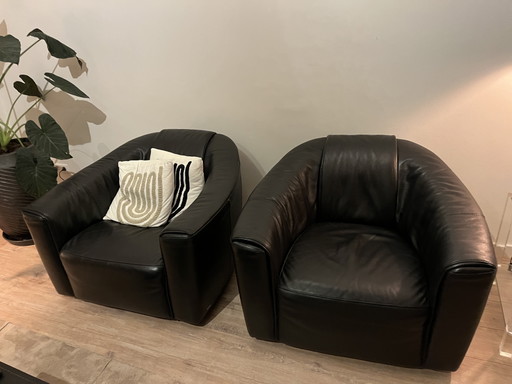 Natuzzi Lederen Draai Fauteuils – draaistoelen, Leather