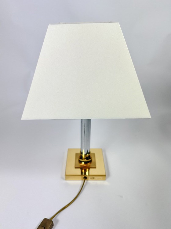 Lampada da tavolo vintage Le Dauphin, Lampade da tavolo, Tessile, Cromo, Crema (foto 4 di 9)
