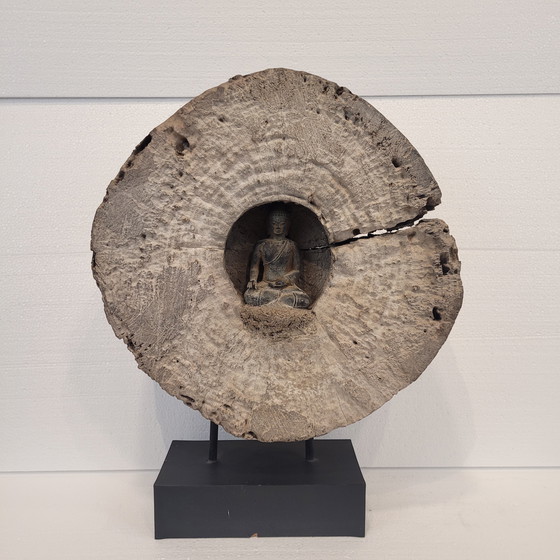 Image 1 of Beeldhouwwerk / Houtsnijwerk "Boeddha", 20e eeuw - Azië