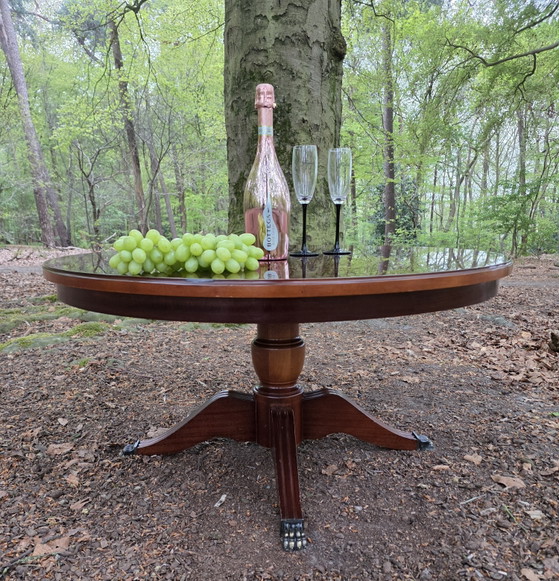 Image 1 of Vintage coffee table 99 cm with 3D wooden top