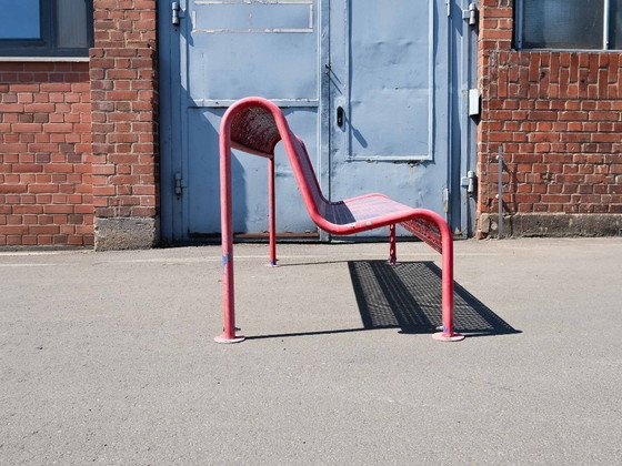 Vintage BLÅBRO – Panca da Esterno Vintage Rossa – Lettini prendisole, Metal (photo 7 of 8)