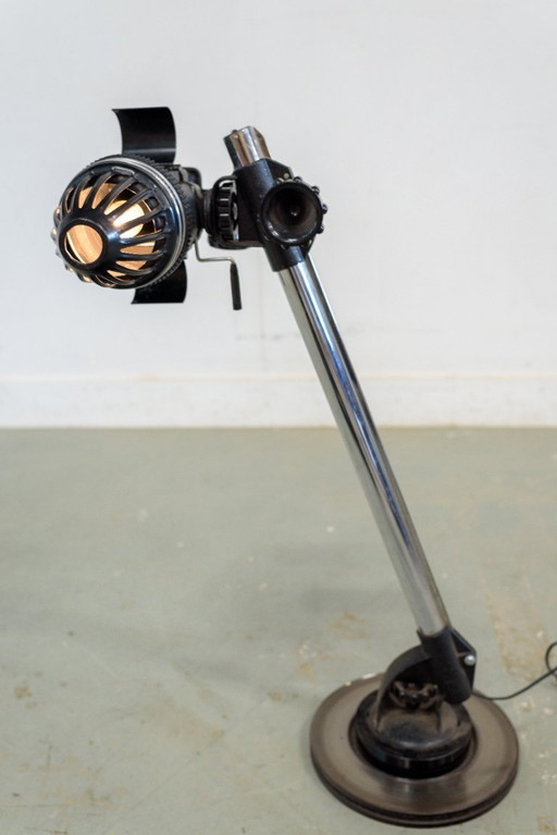 'the Industrial Cage' – Upcycled Floor Lamp From Vintage Meopta Enlarger
