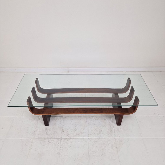 Image 1 of Elegant Mid-Century Teak Coffee Table by James Brown for T.H. Brown 1970's
