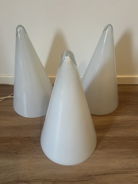 3 lampade vintage in vetro a forma di tipi per SCE Francia anni Settanta – Lampade da tavolo, Glass, Metal (photo 3 of 7)