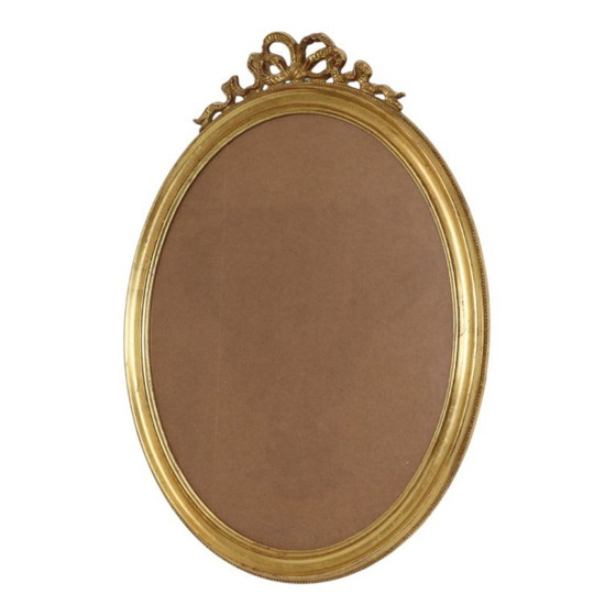 Classic Oval Gold Frame with Bow Ornament 63cm – Glass, Plastic (photo 7 of 14)