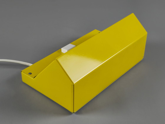 Image 1 of 1970s Vintage ELIDUS Type 9000 Yellow Metal Wall Light With Perforated Plastic Grid by Björn Svensson.