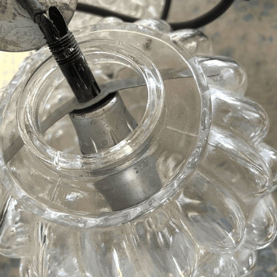 Mid Century Modern three light bubble glass cascading chandelier – Hustadt Leuchten (photo 12 of 16)