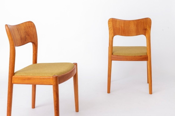 Image 1 of Set aus 8 Niels Koefoed „Ole“ Esszimmerstühlen, dänisches Teakholz, 1970er Jahre, Mid-Century Modern, restaurierte Stühle
