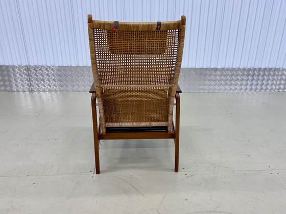 Vintage Set 2x Mid Century Design Fauteuils Muntendam Voor Gebr. Jonkers – gebroeders Jonkers, Rattan, Skai (photo 14 of 16)