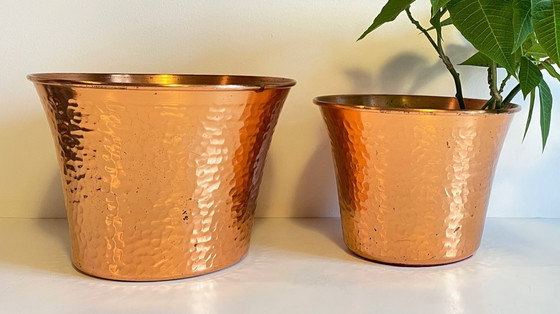 Image 1 of Pair of Copper Planters from the 60's