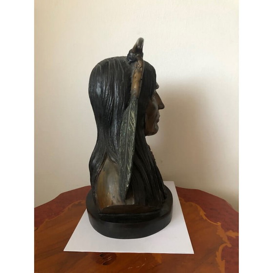 Image 1 of Vintage sculpture of a Native American face