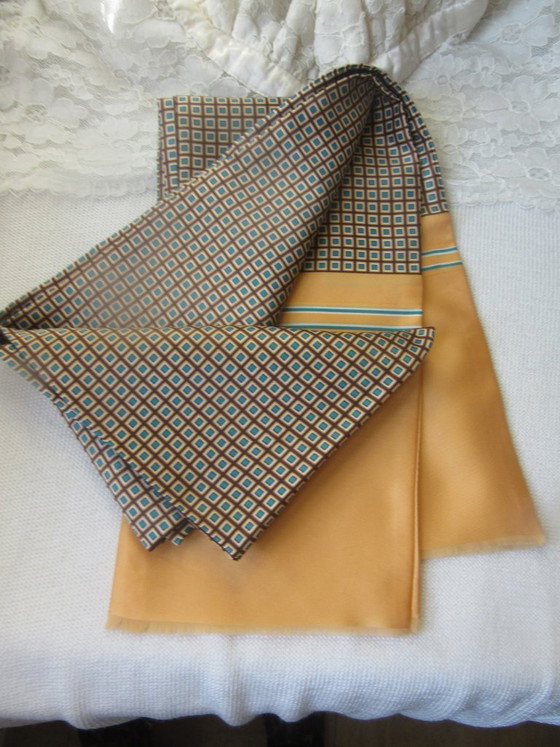 Vintage Long Silk Scarf Unisex Festive season, Decorative Objects, Beige (photo 2 of 5)