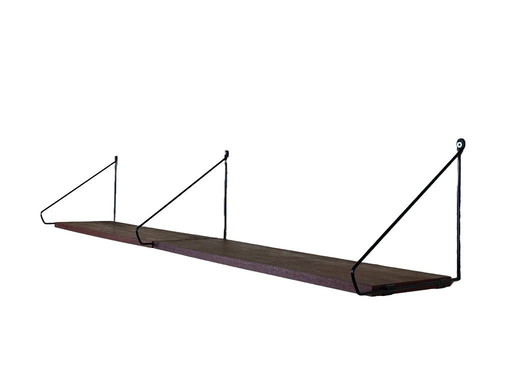 Anni '60-'70 scaffale in teak Scaffale a muro WHB Germania Scaffale a corda Design danese