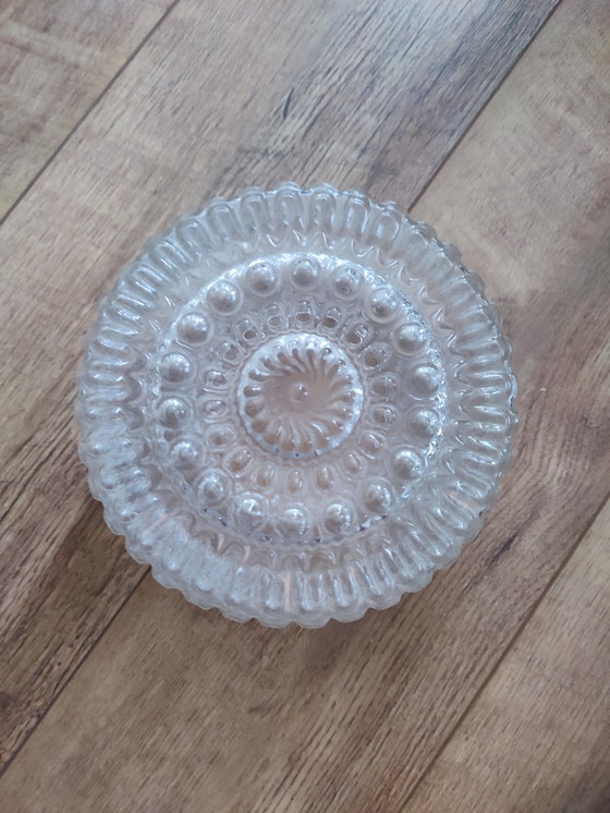 Image 1 of Vintage round glass ceiling lamp '70