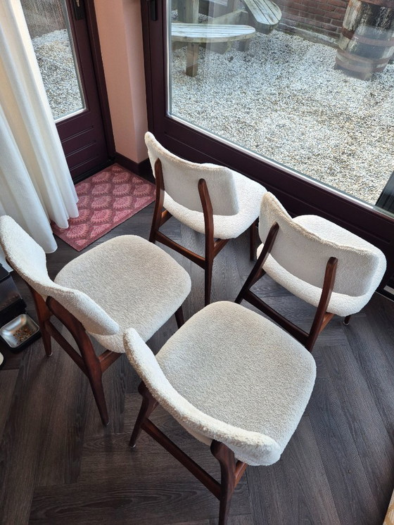 Image 1 of Vintage Danish style dining chairs teddy fabric