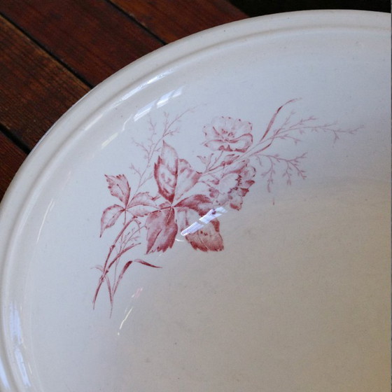 Image 1 of Große antike rosa Salatschüssel aus Steingut, Imperial Bonn