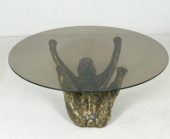 Image 1 of Tavolino scultoreo con figura di orso, Francia, anni '70