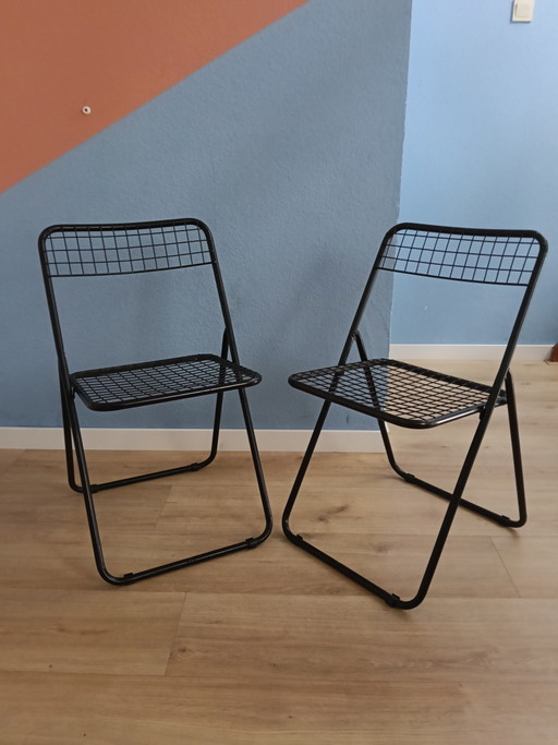 Set di 2 sedie pieghevoli vintage Ted Net Ikea – klapstoelen, Metal
