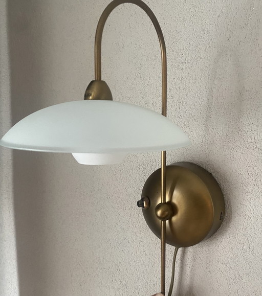 Two dimmable Steinhauer wall lights Aleppo / Sovereign brass and glass