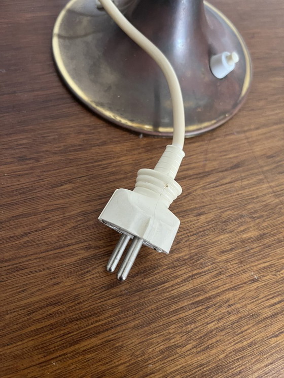 Image 1 of Vintage Bubble Glass Table Lamp Mid-Century with Gold Elements