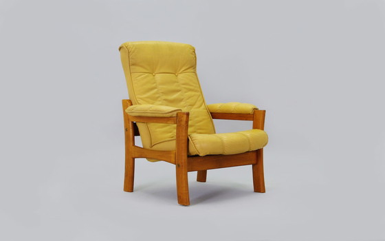 Image 1 of Yellow Leather Armchair, Danish Design, 1960S, Production: Denmark