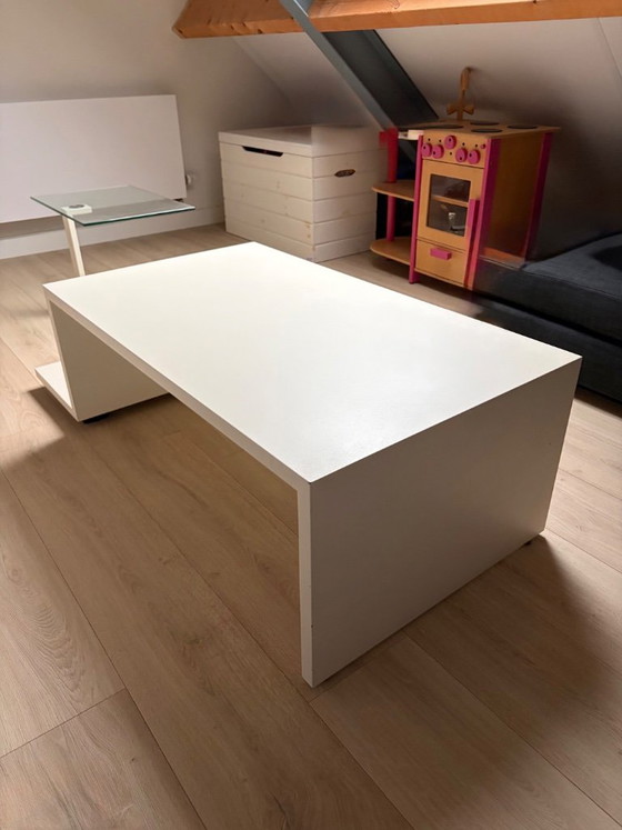 Mesa de centro Leolux blanca, Mesas de centro, Madera, Vidrio, Blanco, Modern (foto 2 de 8)