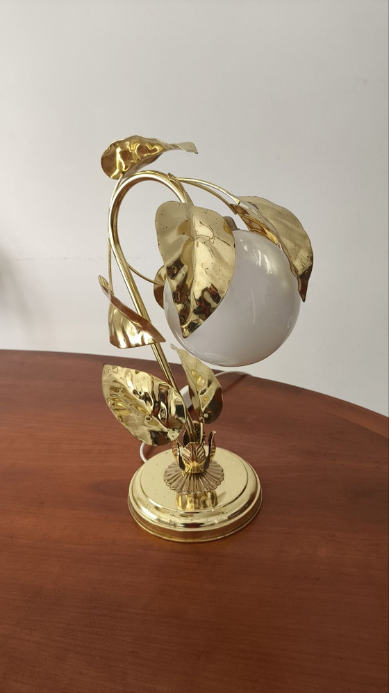 Vintage lamp met gouden bladeren – Tafellampen, Metaal (photo 3 of 8)