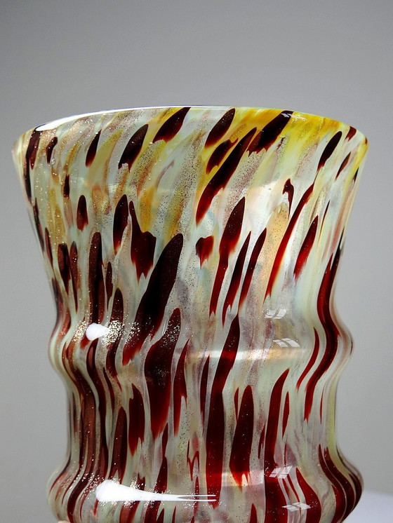 Image 1 of Vase Verre Moucheté Aventurine Copper Inclusions Art Deco Style Legras