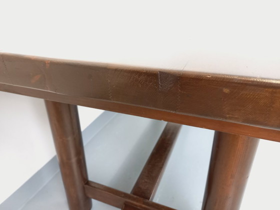 Image 1 of Brutalist rectangular dining table by Georges Robert in dark pine wood from the 1950s/60s