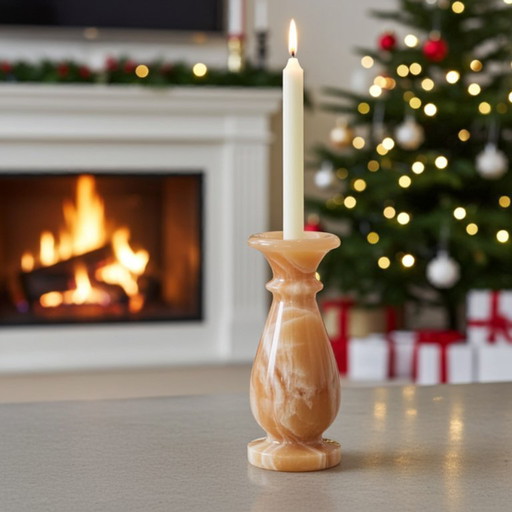 Portavelas o jarrón de ónix vintage