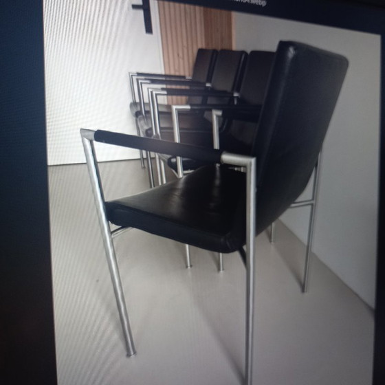 Image 1 of 4 Design Gelderland 6650  Schwarzleder Esstischstühle