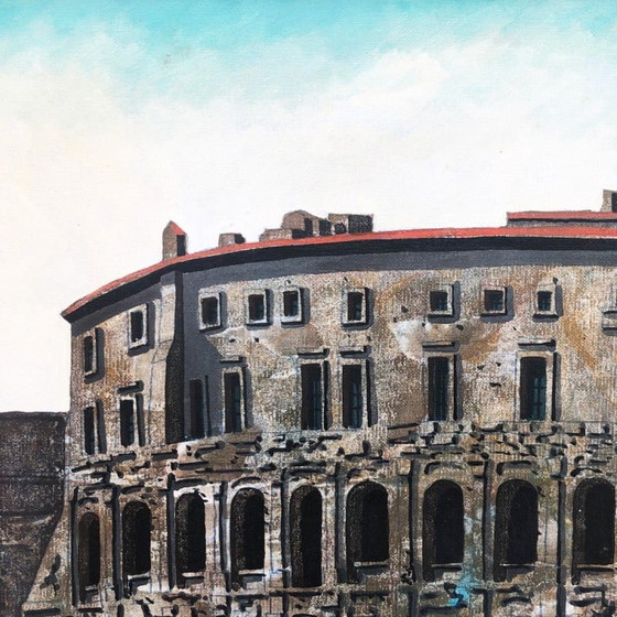 Image 1 of Acrylique vintage sur toile « Le Théâtre de Marcellus » de Tonino Caputo