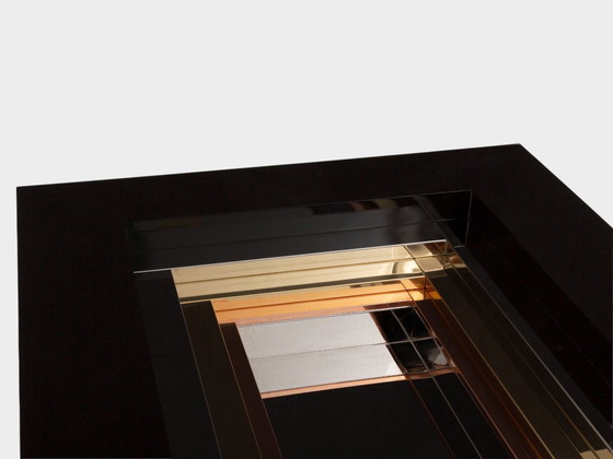 Image 1 of Alain Delon per Maison Jansen tavolino da caffè in ottone cromato laccato 1972