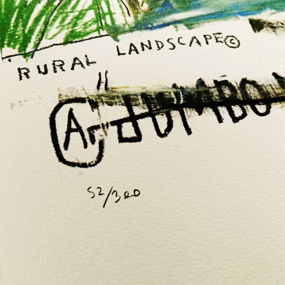 Image 1 of Lithographie en édition limitée de Jean-Michel Basquiat, numérotée au crayon.