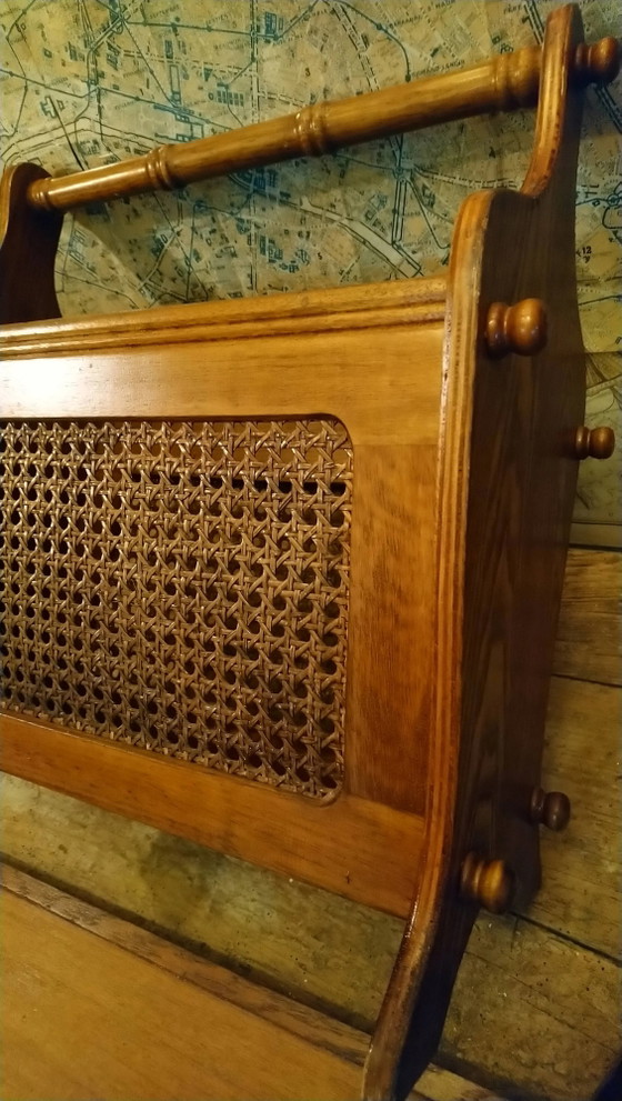 Porte-revues en chêne cannage – Vintage (photo 10 of 12)