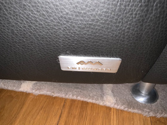 Image 1 of Zwart leren organische bank van FM Muster