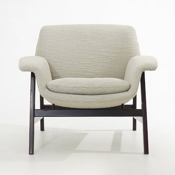 Poltrona „849“ di Gianfranco Frattini per Cassina, anni '50, Poltrone, Metallo, Beige (foto 2 di 12)