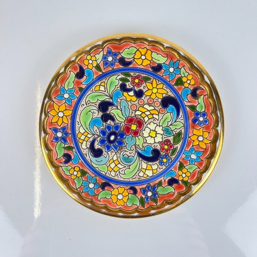 Piatto decorativo in ceramica di Artecer, Cuerda Seca, Siviglia, anni '80-'90 – wanddecoratie